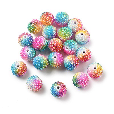 Rainbow AB Resin Rhinestone Beads OACR-D307-06-1