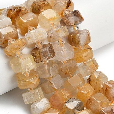 Natural Yellow Hematoid Quartz Beads Strands G-L642-H13-7x14mm-1