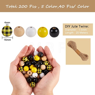 200Pcs Wooden Round Beads sgDIY-SZ0003-33A-1