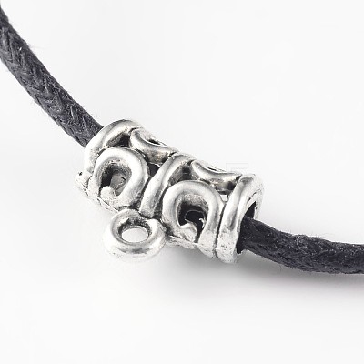 Adjustable Waxed Cotton Cord Pendant Necklaces NJEW-JN01488-1