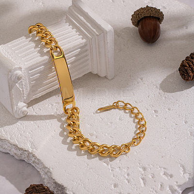 304 Stainless Steel ID Bracelets JU2889-1-1