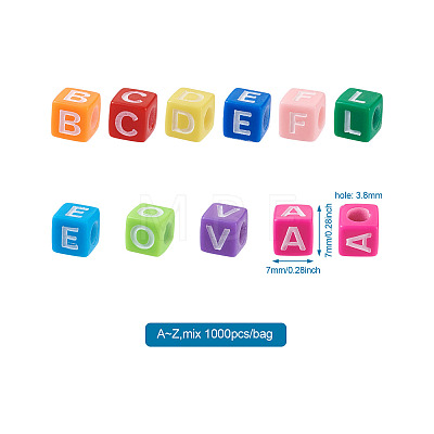Mixed Color Acrylic Enamel Beads SACR-TA0001-08-1