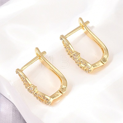 Brass Micro Pave Cubic Zirconia Hoop Earrings KK-Z166-06G-1