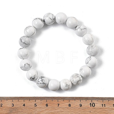 Natural Howlite Beaded Stretch Bracelets BJEW-Q692-42-10mm-1
