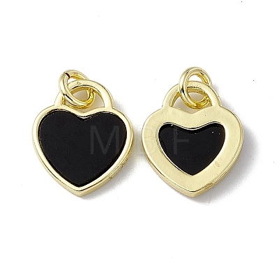 Natural Black Onyx(Dyed & Heated) Heart Charms G-G977-05G-03-1