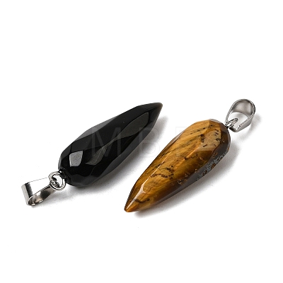 Natural & Synthetic Mixed Stone Pointed Pendants G-D366-03P-1