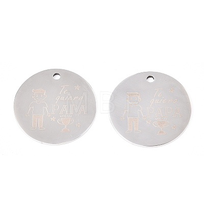 Non-Tarnish 201 Stainless Steel Pendants STAS-T064-38P-18-1