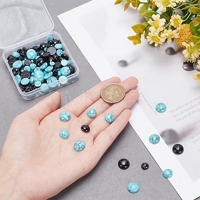 150Pcs 10 Styles Synthetic Turquoise Cabochons TURQ-AR0001-23-1
