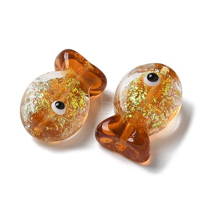 Handmade Foil Lampwork Fish Beads FOIL-Z001-01I-1