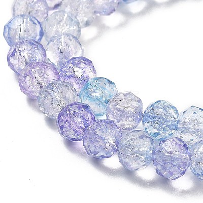 Transparent Crackle Glass Beads Strands X-CCG-L050-01B-08-1