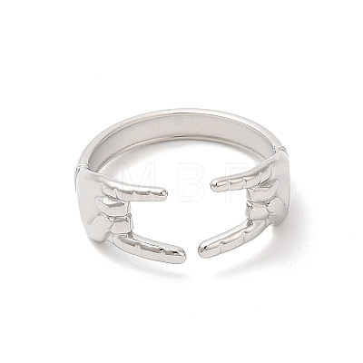 Non-Tarnish 304 Stainless Steel Hands Open Cuff Rings for Women X-RJEW-L107-002P-1