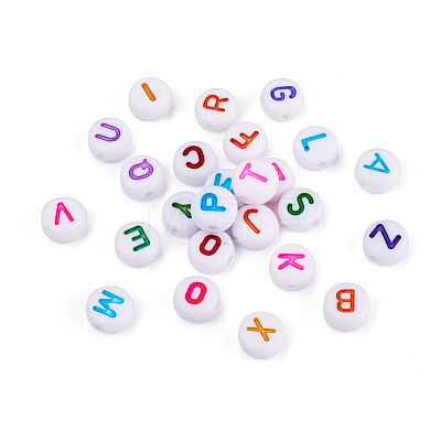 Craftdady 1300Pcs 26 Style Initial Acrylic Beads OACR-CD0001-01-1