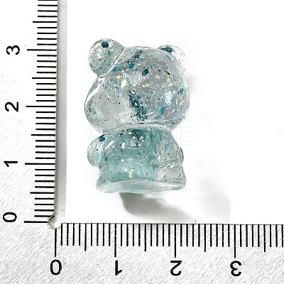 Transparent Resin Little Bear Ornament RESI-S015-01I-1