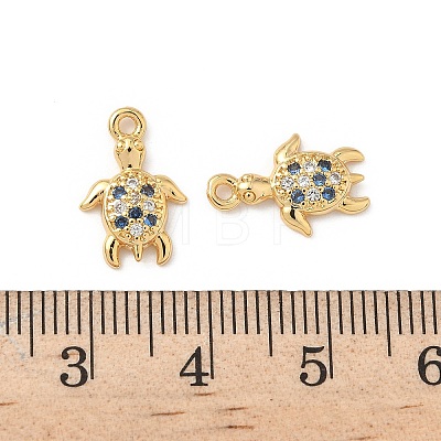 Brass Micro Pave Cubic Zirconia Charms KK-C099-01K-G-1