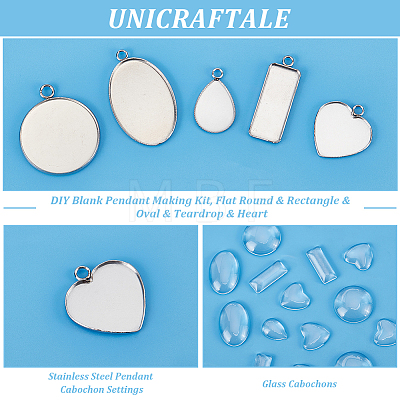 Unicraftale DIY Blank Pendant Making Kit DIY-UN0004-99-1
