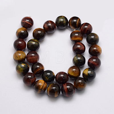 Natural & Dyed Tiger Eye Bead Strands G-P230-01-10mm-1