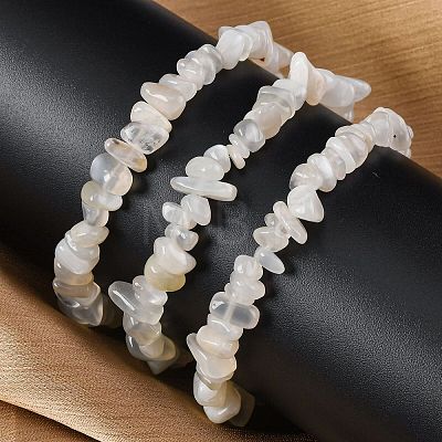Natural White Moonstone Stretch Bracelets X-BJEW-JB03681-09-1