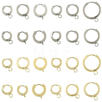 16Pcs 201 Stainless Steel Huggie Hoop Earrings Findings STAS-FS0002-26B-1