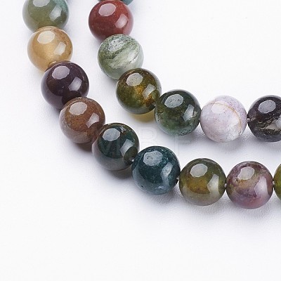 Natural Indian Agate Beads Strands X-GSR6mmC002-1