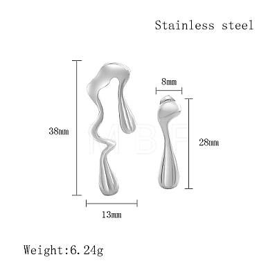 304 Stainless Steel Stud Earrings II9103-2-1