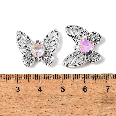 UV Plating Alloy Glass Pendants FIND-K032-42P-1