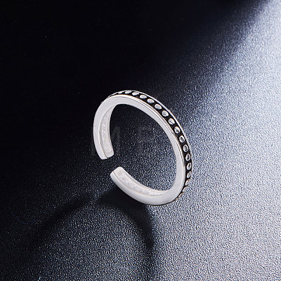 SHEGRACE 925 Sterling Silver Cuff Finger Ring JR446A-1