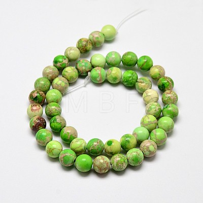 Natural Imperial Jasper Beads Strands X-G-I122-8mm-01-1