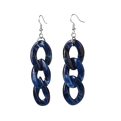 Acrylic Curb Chain Dangle Earrings EJEW-JE04651-1