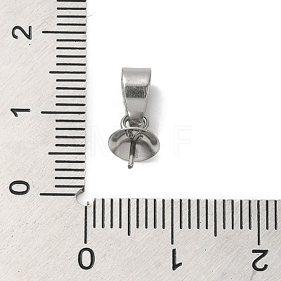 304 Stainless Steel Cup Pearl Peg Bails Pin Pendants STAS-D013-03D-P-1