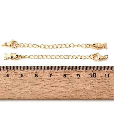 Brass Micro Pave Clear Cubic Zirconia Curb Chain Extender KK-Z149-10G-1