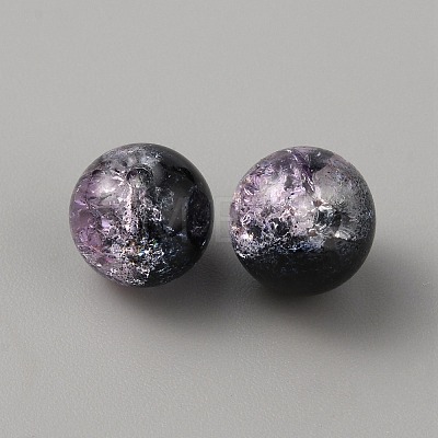 Two Tone Transparent Crackle Glass Beads GLAA-WH0038-15F-1