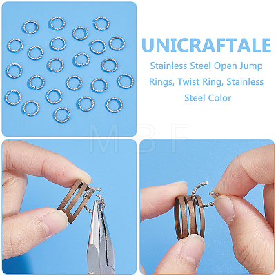 Unicraftale 60Pcs 304 Stainless Steel Open Jump Rings STAS-UN0052-45-1