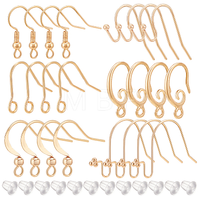 36Pcs 6 Styles Brass French Earring Hooks KK-BC0010-19-1