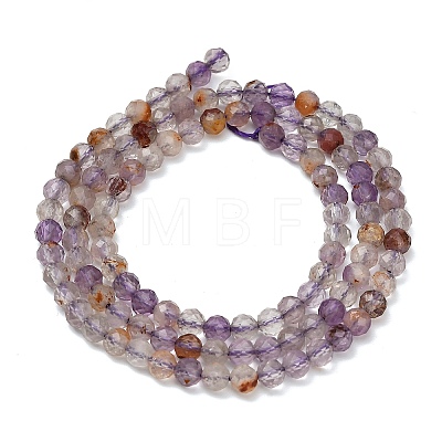 Natural Purple Phantom Quartz Purple Lodolite Quartz Beads Strands G-C262-A01-4mm-1