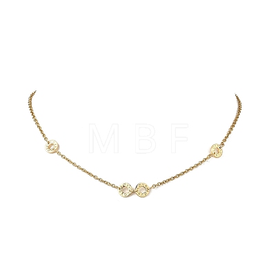 304 Stainless Steel Love Disc Link Chain Necklaces NJEW-JN05660-1