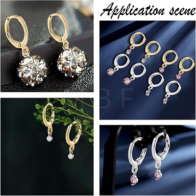 Unicraftale 12Pcs 3 Colors 304 Stainless Steel Huggie Hoop Earrings Findings STAS-UN0023-05-1