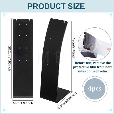 Desktop Acrylic Slant Back Single Necklace Display Stands ODIS-WH0025-234B-1