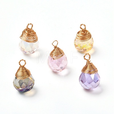 Transparent Glass Charms PALLOY-JF00853-01-1