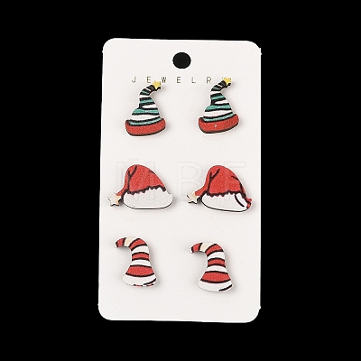 Christmas Theme Stud Earrings Set EJEW-U016-05P-04-1