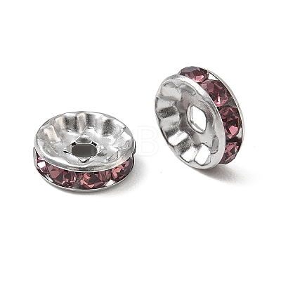 304 Stainless Steel Rhinestone Spacer Beads RB-CBA18B7-01P-01-1