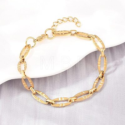 304 Stainless Steel Oval Link Chain Bracelet & Necklace Jewelry Sets SJEW-L199-03G-1