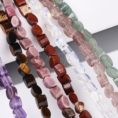 Natural & Synthetic Mixed Gemstone Beads Strands G-T143-33M-1