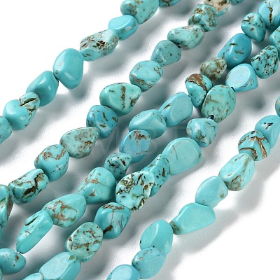 Dyed & Heated Natural Turquoise Beads Strands G-P497-01C-17-1