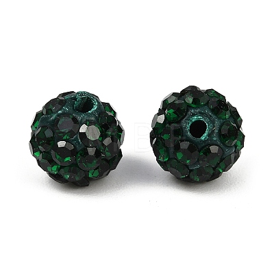 Polymer Clay Rhinestone Beads RB-H284-6MM-Half-205-1
