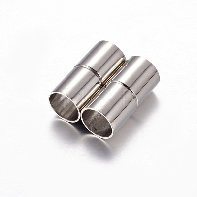 Column 304 Stainless Steel Magnetic Clasps with Glue-in Ends X-STAS-I026-01-1