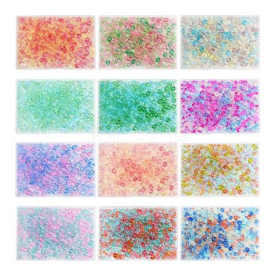 6 Styles Gradient Color Transparent Painted Glass Beads Strands DGLA-YW0001-28A-1