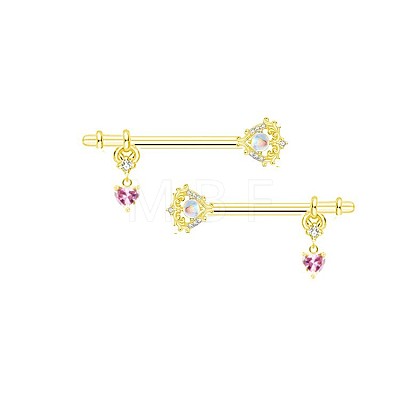 Brass Rhinestone Nipple Rings WG50E44-26-1