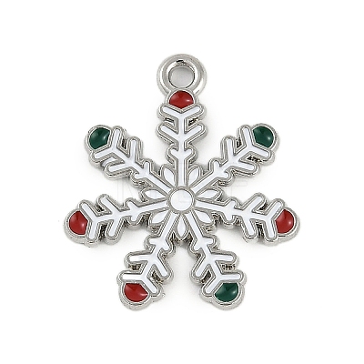 Christmas Theme Spray Painted Alloy Enamel Pendants ENAM-Z020-02F-1