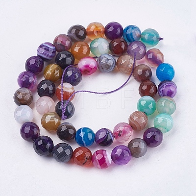 Natural Agate Beads Strands G-H1593-8mm-6-1