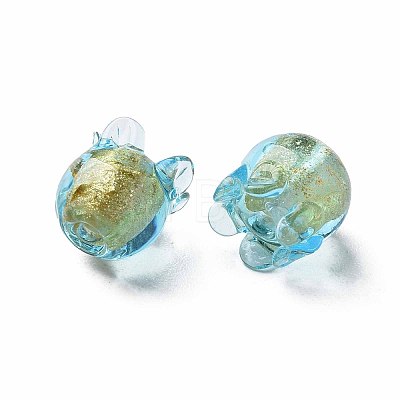 Handmade Gold Foil Lampwork Beads X-FOIL-T004-04B-1